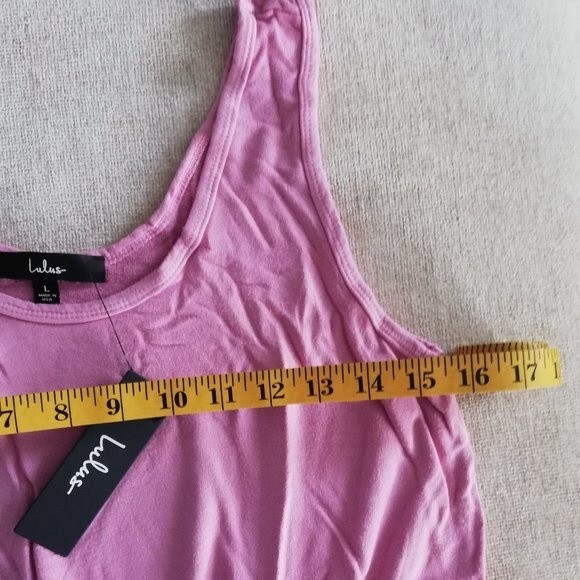 NWT Lulu's Scoop Neck Tie Waist Lounge Jumpsuit Pink Size L - Picture 6 of 6
